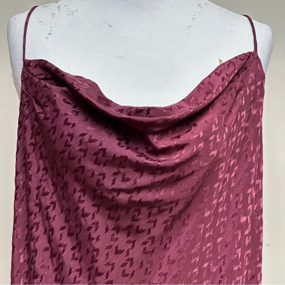 BANANA REPUBLIC JACQUARD SLIP DRESS SIZE XL NWT - Dark Cherry - Picture 2 of 11